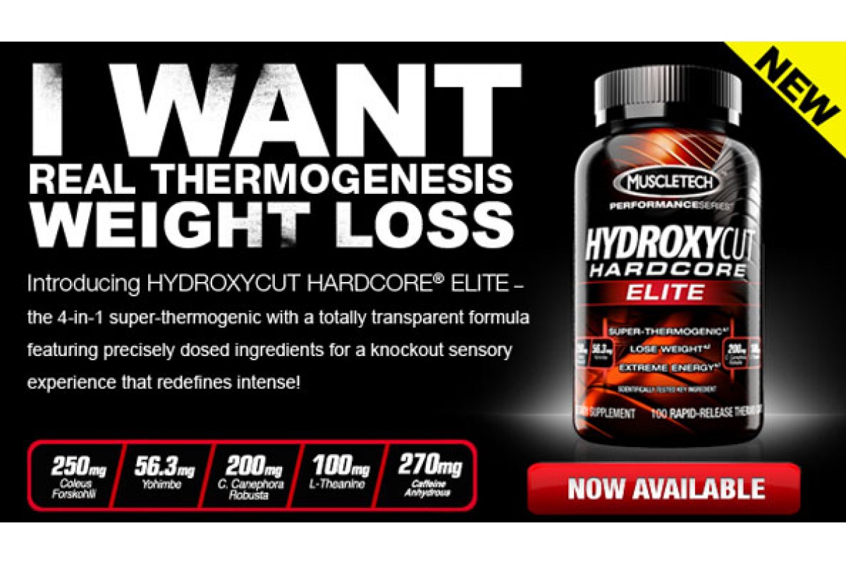 Инновационный жиросжигатель Hydroxycut Hardcore Elite, выпускаемый американским производителем MuscleTech, препятствует потере мышечных волокон, ускоряет сжигающие подкожный жир процессы