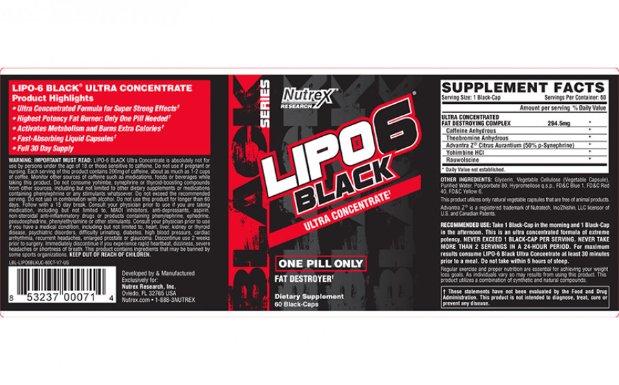Lipo-6 black ultra concentrate от nutrex: отзывы, состав и как принимать жиросжигатель