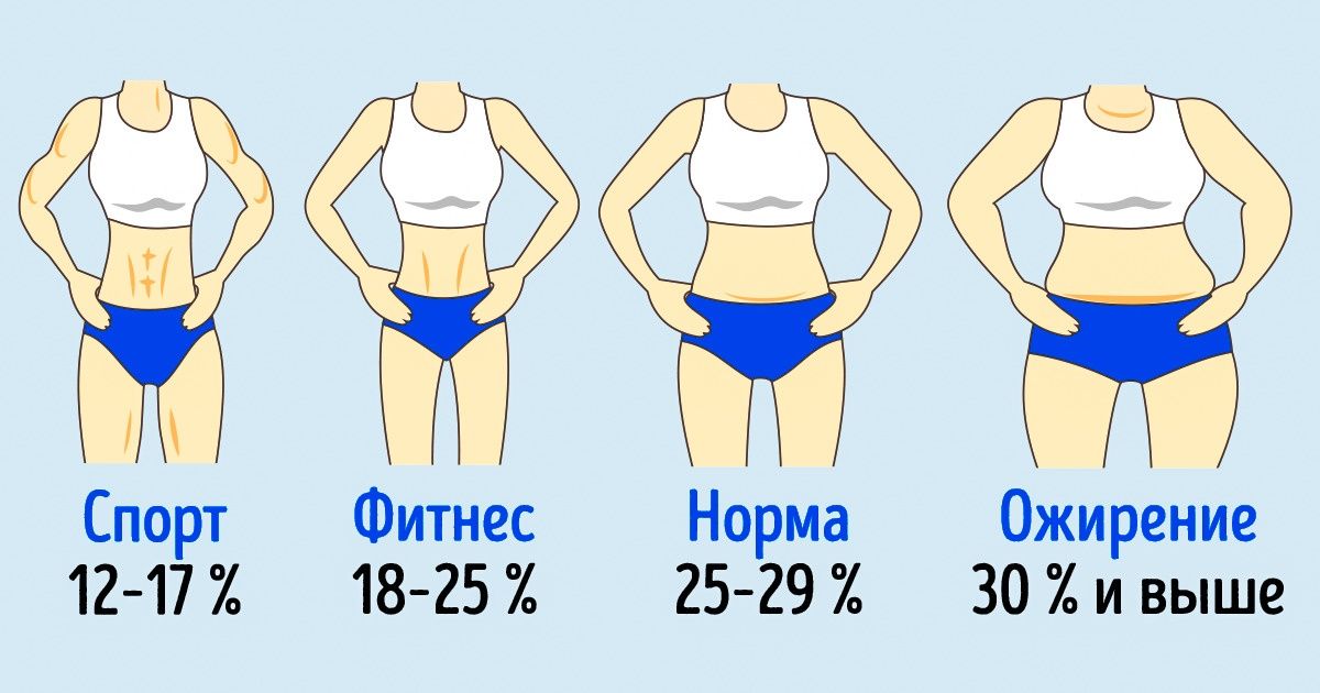 Процент жира в организме женщины и мужчины, фото примеры