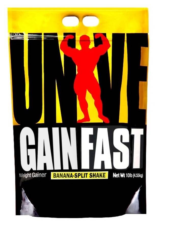 Сверхмощный гейнер Gain Fast 3100, выпускаемый американской компанией Universal Nutrition, содержит большое количество углеводов Это спортивное питание предназначено в первую очередь эктоморфам, то есть людям, имеющим от природы худощавое телосложение