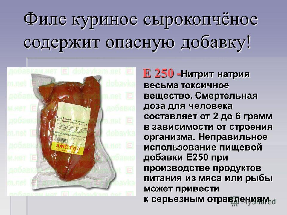 Пищевая добавка е 250 (нитрит натрия): опасное влияние на организм человека
