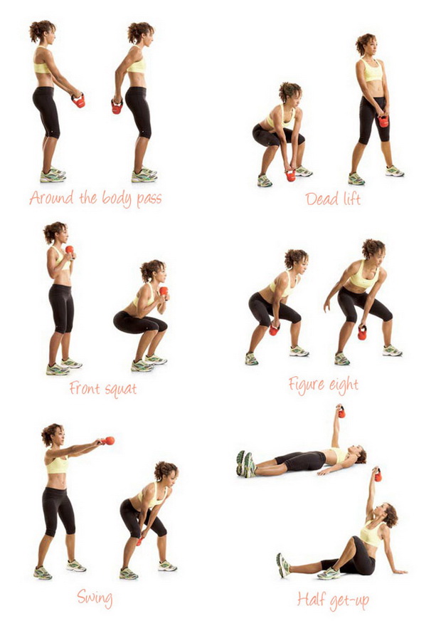 Комплекс упражнений на все группы мышц с гантелями — в картинках