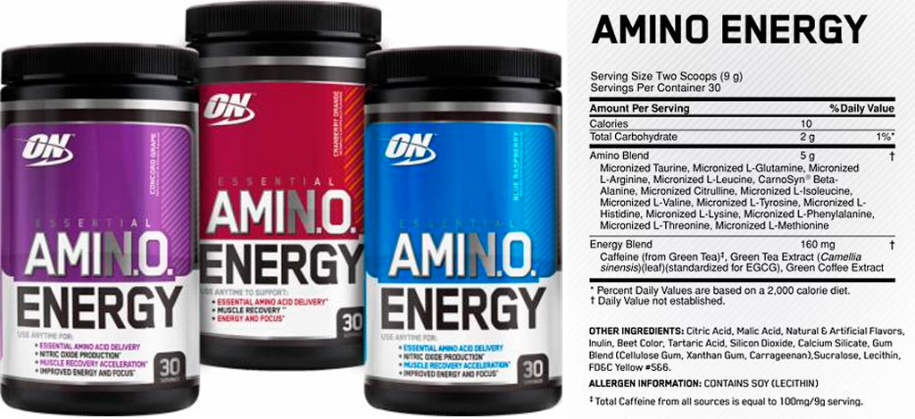 Энергетический комплекс Amino Energy, производимый американской компанией Optimum Nutrition, представляет собой добавку, богатую быстроусвояемыми организмом аминокислотами, в том числе и комплекс BCAA