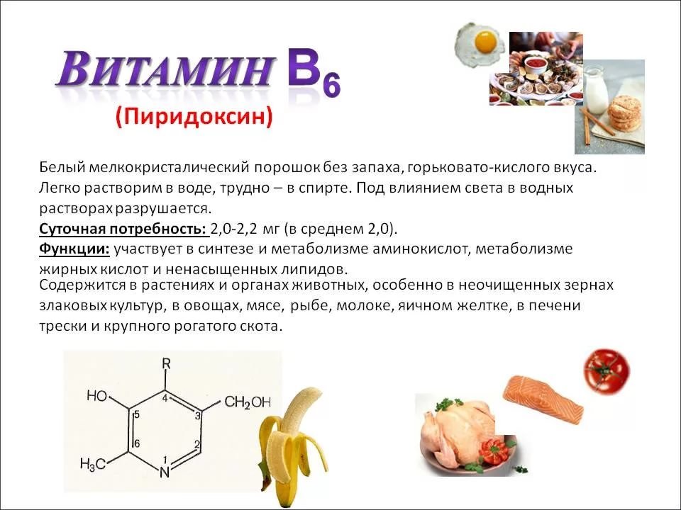 Витамин в6 (пиридоксин) — 💊 свойства, польза и функции