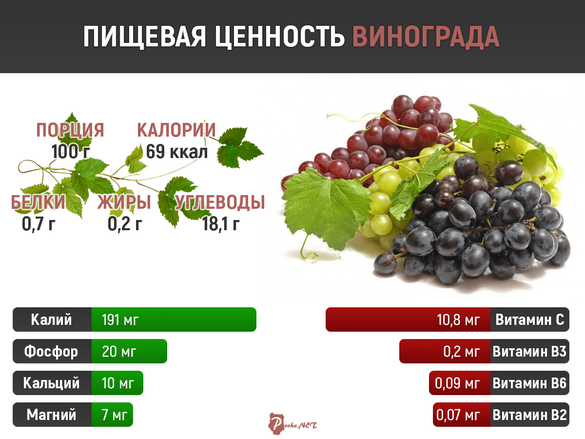 Калорийность виноград кишмиш. химический состав и пищевая ценность.