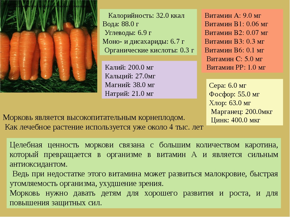 Морковь: калорийность и полезные свойства. зависимость калорийности от способа приготовления моркови