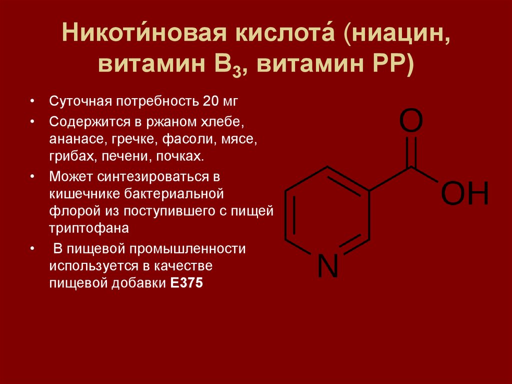 Cтатьи - витамины - витамин pp - никотиновая кислота - электронная медицина - витаминные и минеральные премиксы, микроцид и феникс от производителя