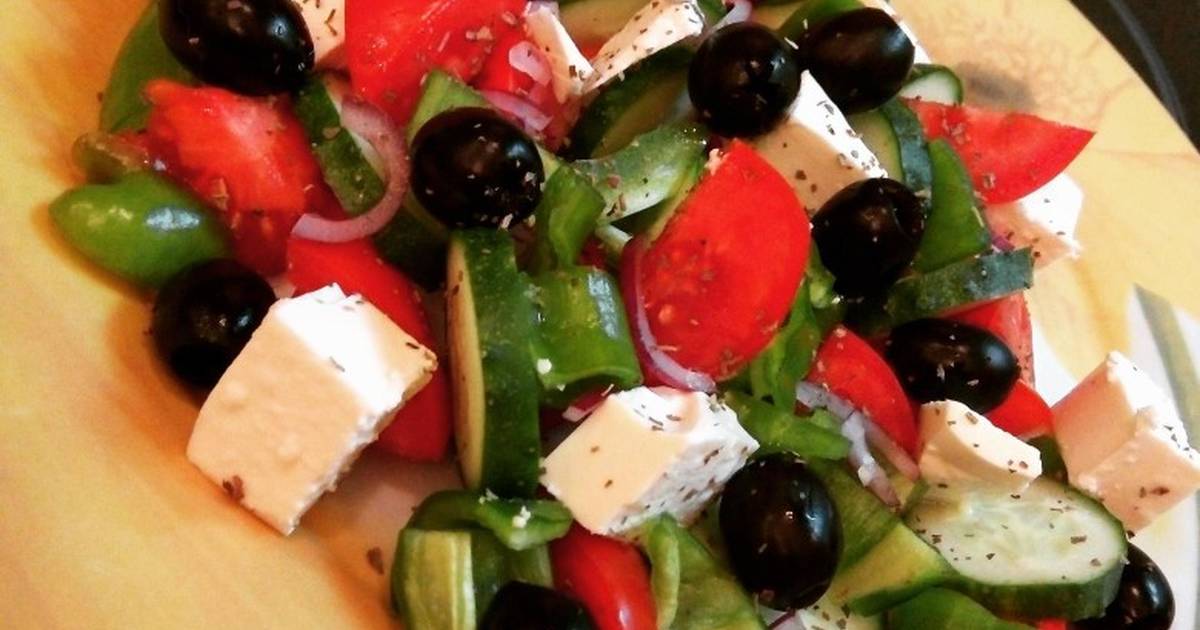 Классический пошаговый рецепт греческого салата с фото
