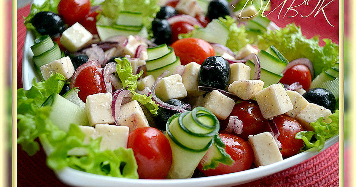 Греческий салат с листьями салата: 6 простых классических рецептов