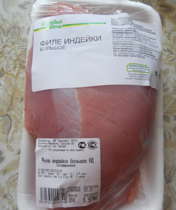 Калорийность индейка филе грудки. химический состав и пищевая ценность.