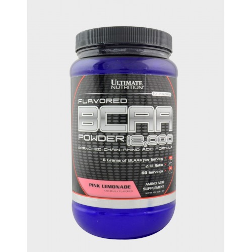 BCAA 12000 Powder от Ultimate Nutrition представляет собой порошкообразную спортивную добавку на основе трех незаменимых аминокислот — изолейцина, лейцина, валина