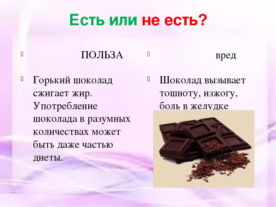 Шоколад: польза и вред для организма. состав и применение шоколада и его калорийность