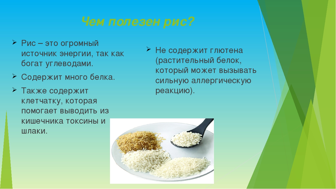 Калорийность белого и бурого вареного риса на 100 г