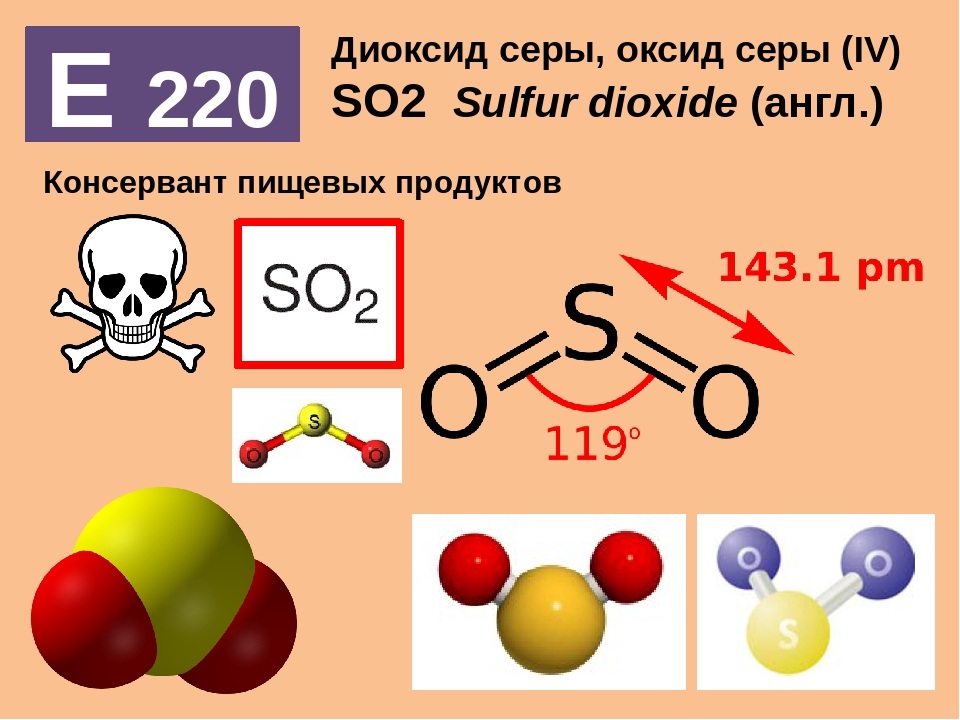 Диоксид серы (пищевая добавка е220): влияние на организм, опасна или нет